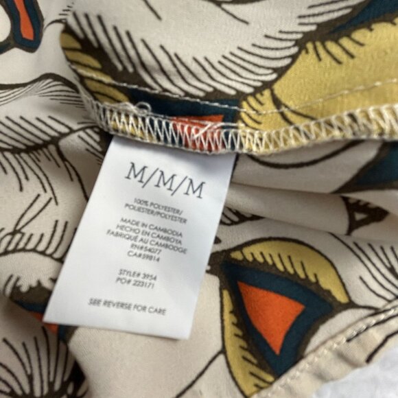 Cabi Sequel Blouse Womens Floral V-Neck Top Medium Long Sleeve Yellow Style 3954 - Picture 4 of 9